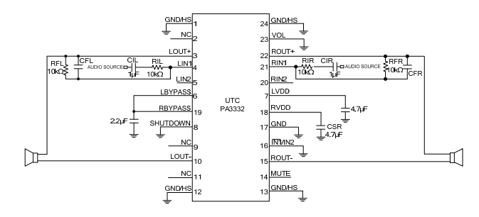 UTC台湾友顺PA3332典型应用电路图
