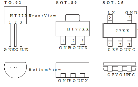 盛群HT7750引脚图/引脚功能