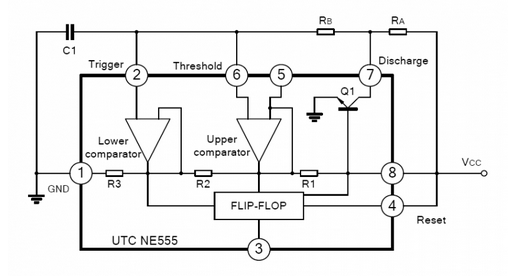 UTC台湾友顺NE555典型应用电路图