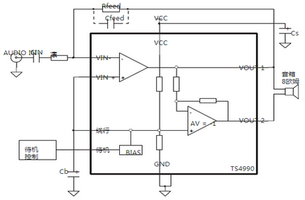 意法半导体TS4990应用电路图