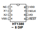 盛群HT1380引脚图/引脚功能