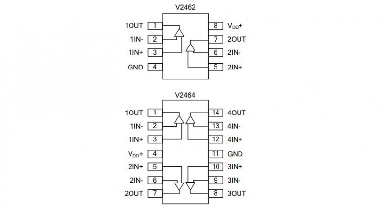 UTC台湾友顺 V2462 V2464引脚图 引脚功能