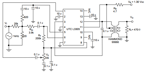 UTC台湾友顺L3305典型应用电路图