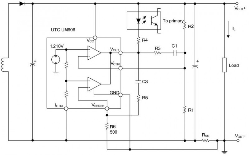 UTC台湾友顺 UM606典型应用电路图