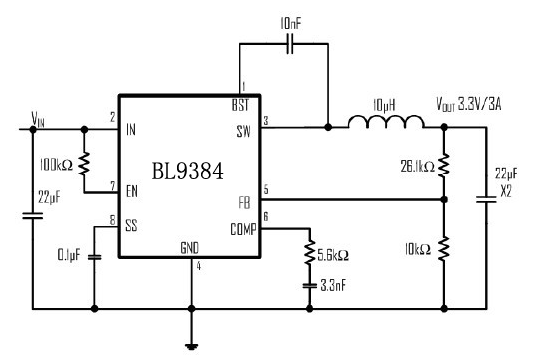 上海贝岭BL9384典型应用电路图