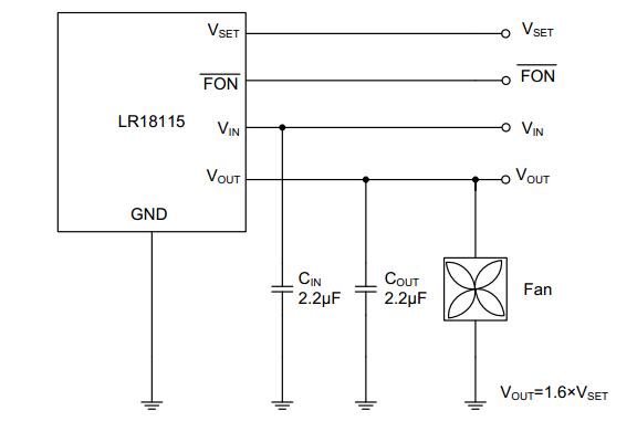 UTC台湾友顺 LR18115典型应用电路图