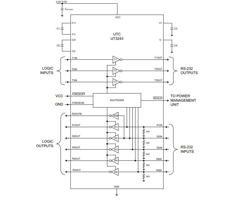 UTC台湾友顺 UT3243典型应用电路图