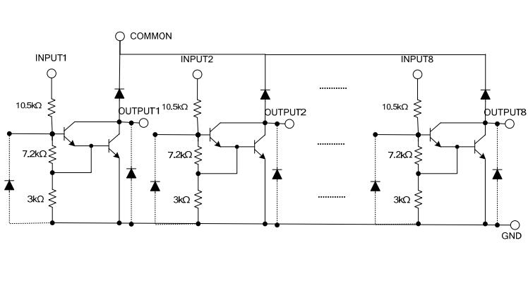 UTC台湾友顺 ULN2804典型应用电路图