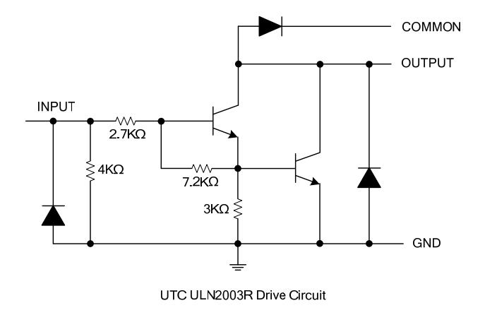 UTC台湾友顺 ULN2003R典型应用电路图