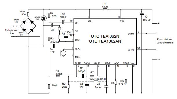 UTC台湾友顺 TEA1062 TEA1062AN典型应用电路图