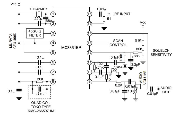 UTC台湾友顺  MC3361BP典型应用电路图