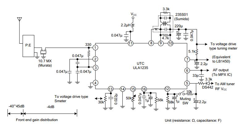 UTC台湾友顺 ULA1235典型应用电路图