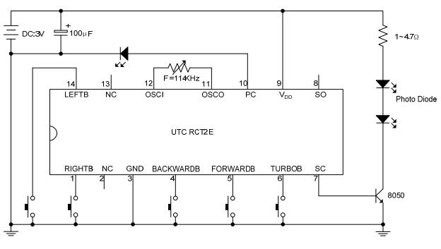 UTC台湾友顺 RCT2E典型应用电路图