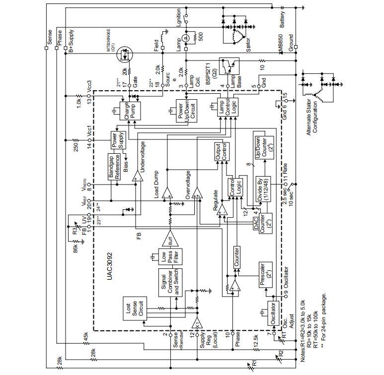 UTC台湾友顺 UAC3092典型应用电路图