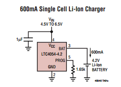 凌特LTC4054典型应用电路图