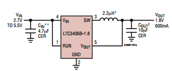 凌特LTC3406B典型应用电路图