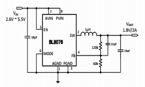 贝岭BL8076典型应用电路图