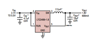 凌特LTC3406典型应用电路图