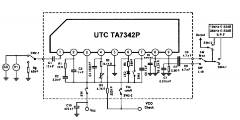 UTC台湾友顺TA7342P典型电路图