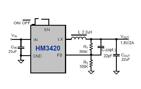 HM3420/B典型应用电路图