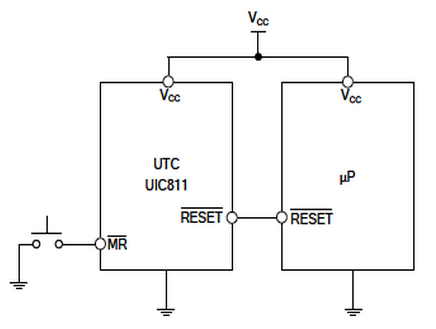 UTC台湾友顺UIC811典型应用电路图