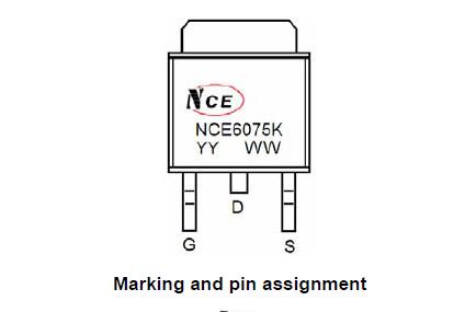 新洁能NCE6075K引脚图/引脚功能