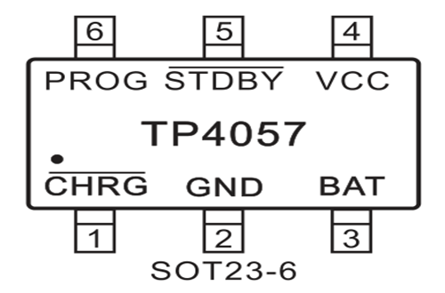 TP4057引脚图/引脚功能