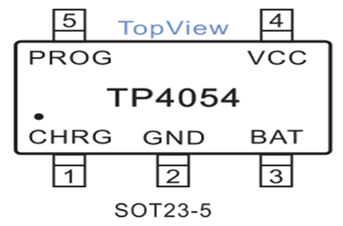 拓品微TP4054引脚图/引脚功能