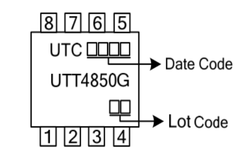 UTC  UTT4850引脚图/引脚功能