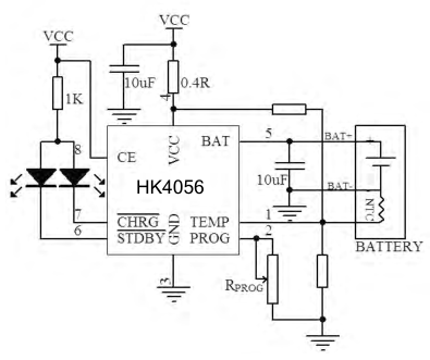 HK航顺  HK4056典型应用电路图