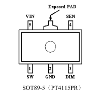 PT4115B引脚图/引脚功能